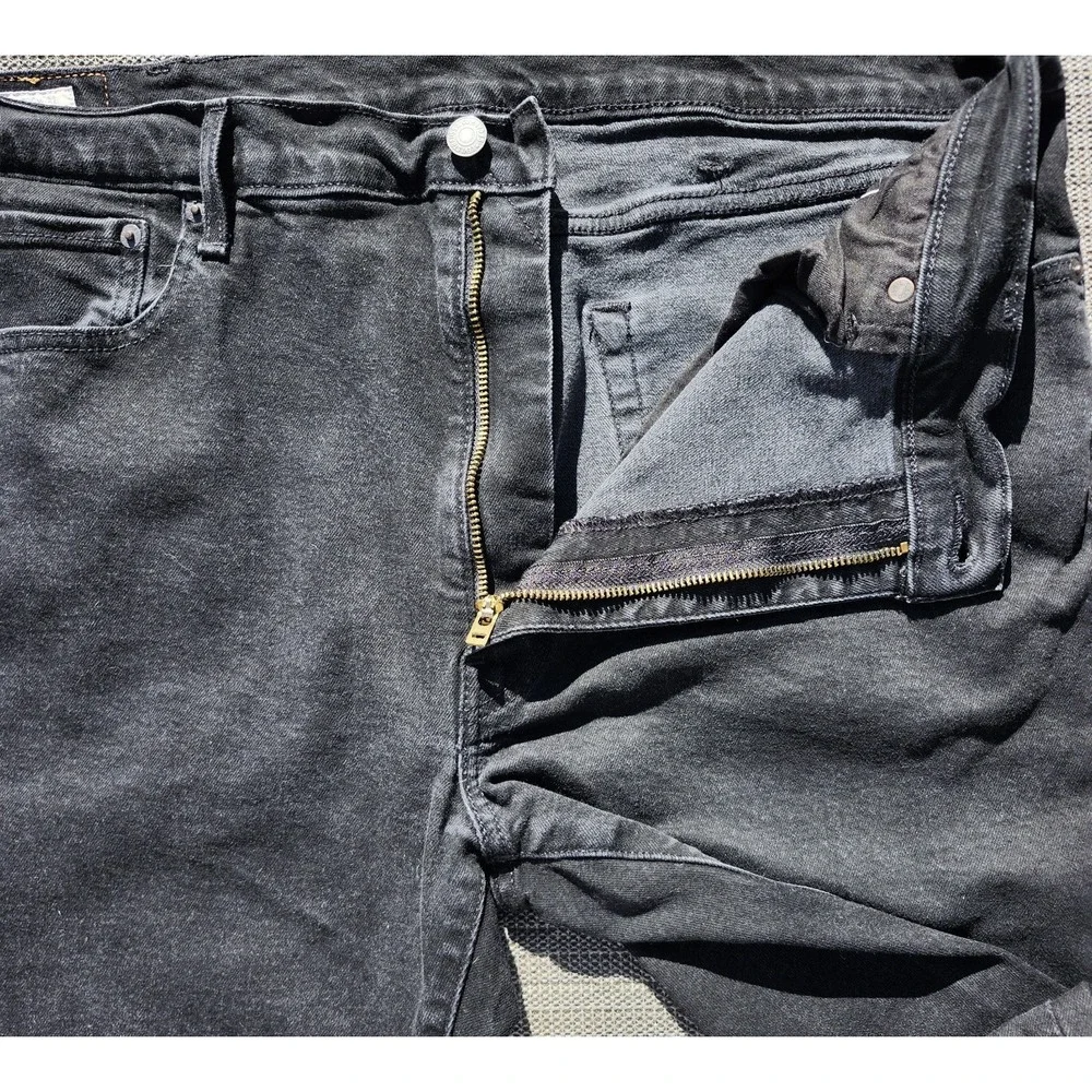 Levis 502 Premium Black Denim Jeans - Mens 40x32